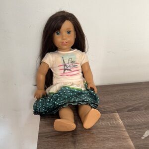American Girl Brown and Blue Doll with Accessories